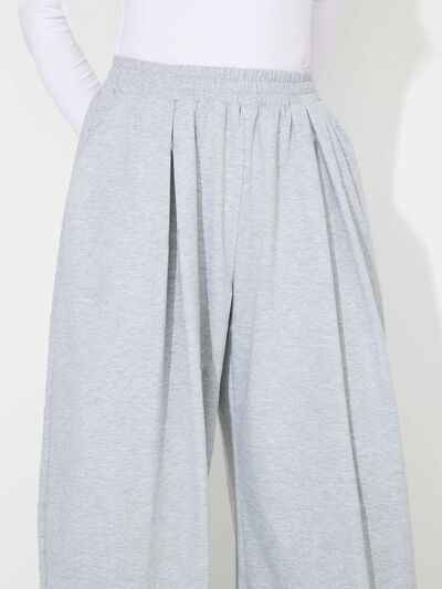 Elastic Waist Wide Leg Pants with Pockets - Damned Threads